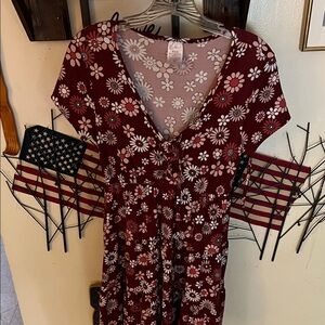 No Boundaries Burgundy and Pink Floral Top